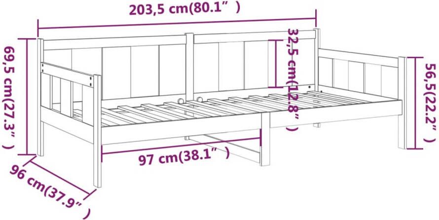 VidaXL -Slaapbank-massief-grenenhout-honingbruin-90x200-cm - Foto 3