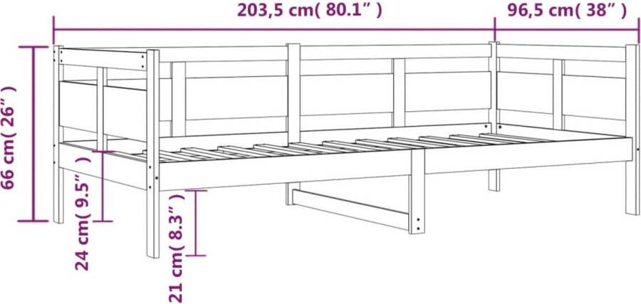 VidaXL -Slaapbank-massief-grenenhout-honingbruin-90x200-cm - Foto 2