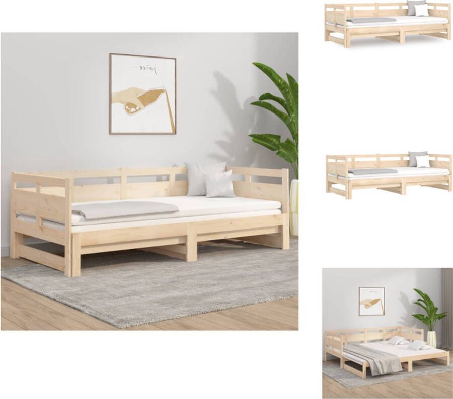 vidaXL Slaapbank Massief Grenenhout Opklapbaar Ruimtebesparend 203.5 x 160 x 66 cm Geschikt voor 2 personen 80 x 200 cm matras Bed