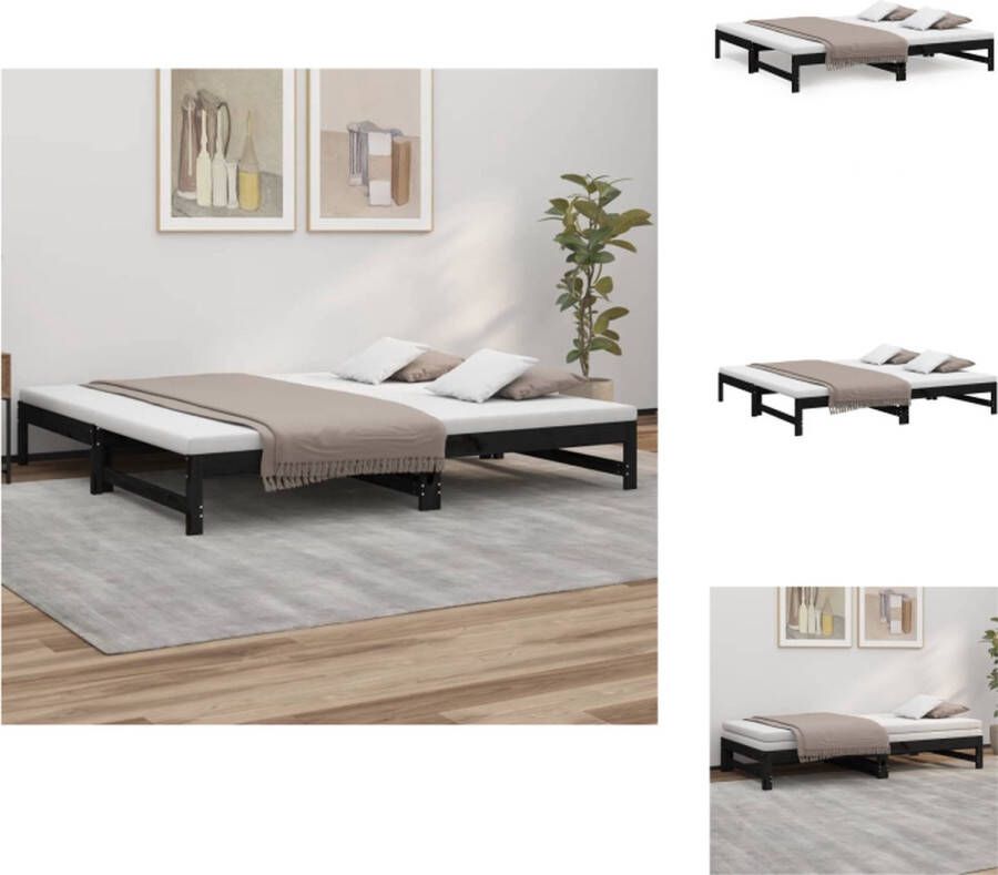 VidaXL Slaapbank Massief grenenhout Uitschuifbaar Gelat ontwerp Eenvoudig gebruik Bed