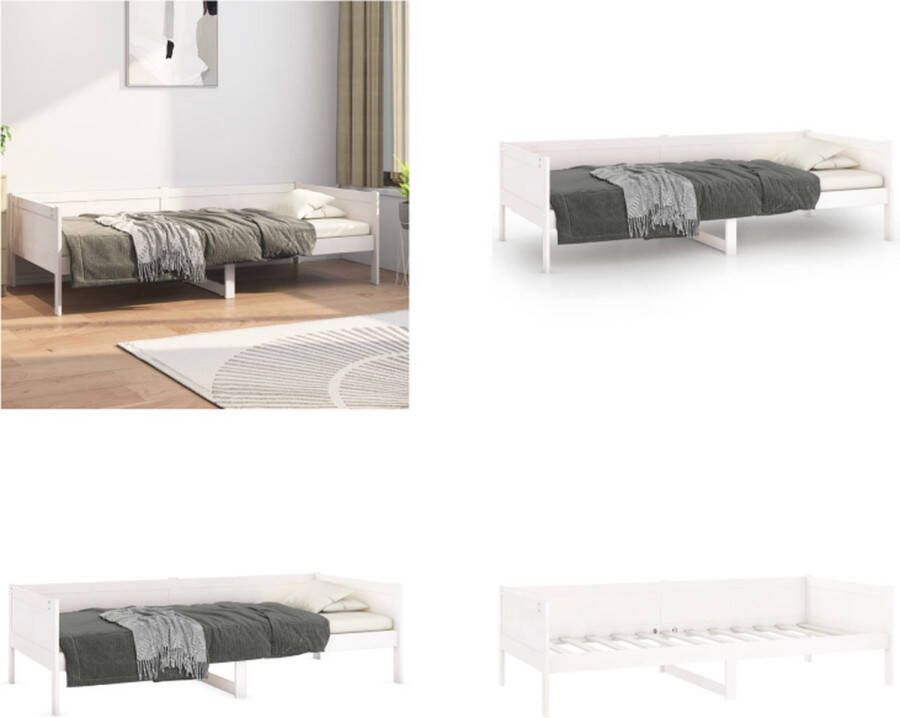 VidaXL Slaapbank massief grenenhout wit 90x190 cm Slaapbank Slaapbanken Bedbank Bed - Foto 2