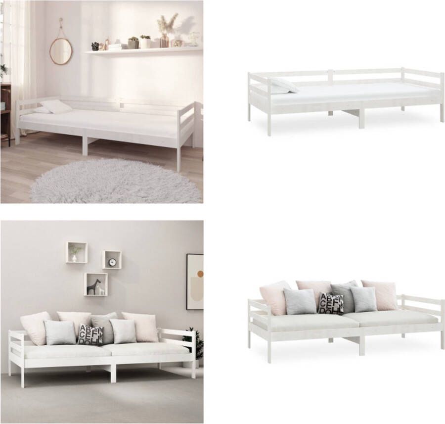 VidaXL Slaapbank massief grenenhout wit 90x200 cm Bedbank Bedbanken Bed Bank Bed Banken