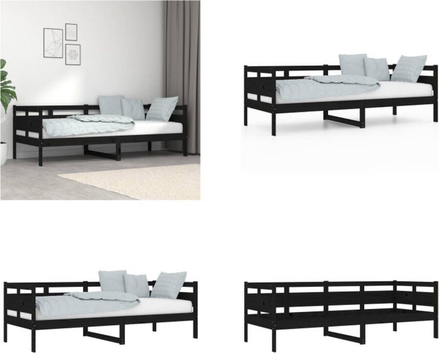 VidaXL Slaapbank massief grenenhout zwart 80x200 cm Slaapbank Slaapbanken Bedbank Bed