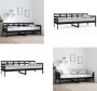 VidaXL Slaapbank massief grenenhout zwart 80x200 cm Slaapbank Slaapbanken Bedbank Bed - Thumbnail 2