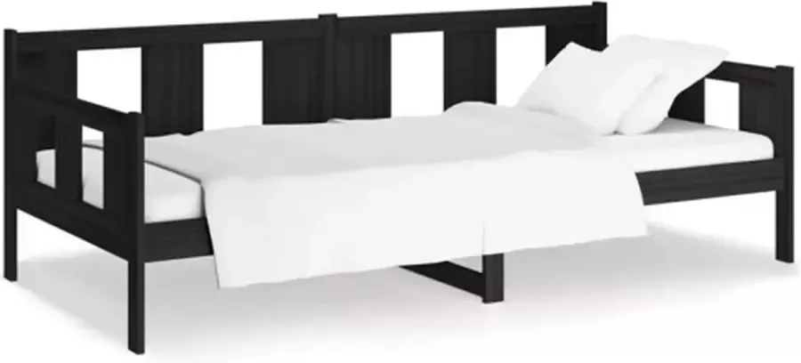 VidaXL -Slaapbank-massief-grenenhout-zwart-90x190-cm - Foto 3