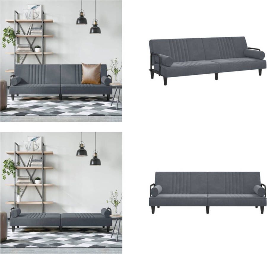 VidaXL -Slaapbank-met-armleuningen-fluweel-donkergrijs