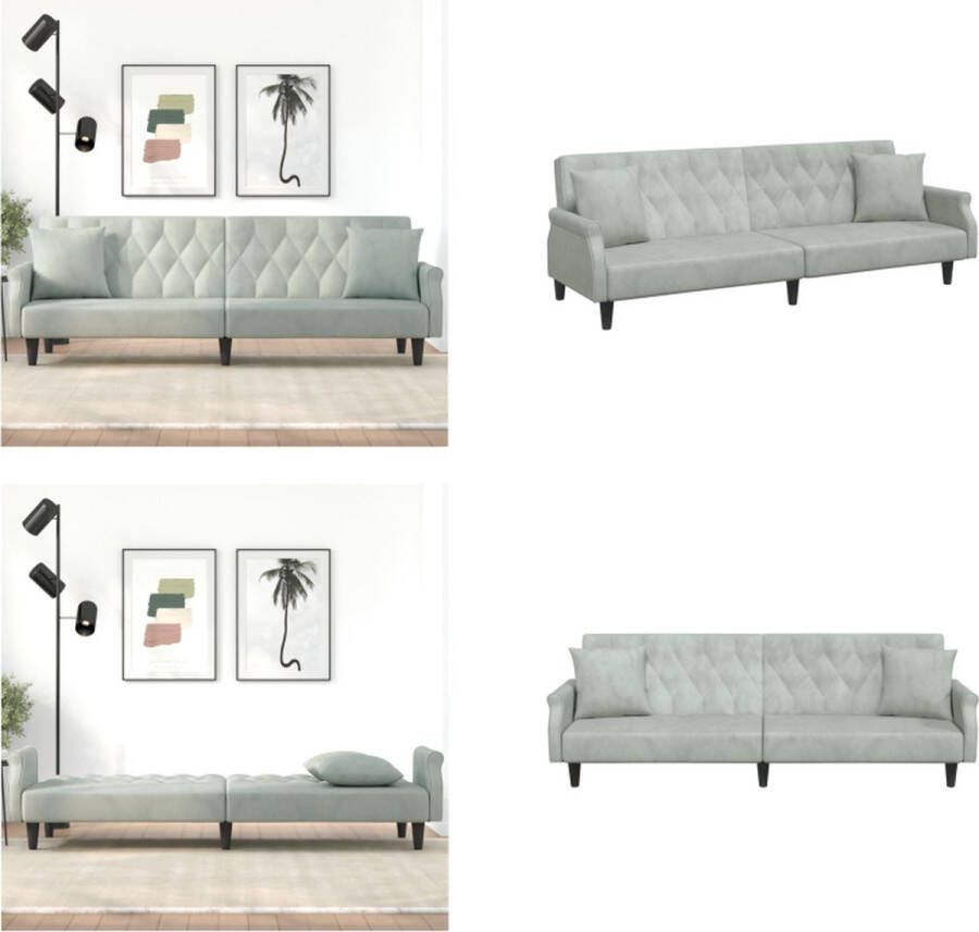 VidaXL -Slaapbank-met-armleuningen-fluweel-lichtgrijs