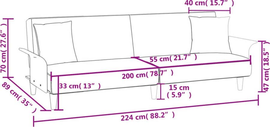 VidaXL Bedframe zonder matras Hvar 90x190 cm stof donkergrijs