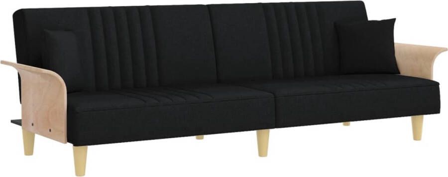 VidaXL -Slaapbank-met-armleuningen-stof-zwart - Foto 2