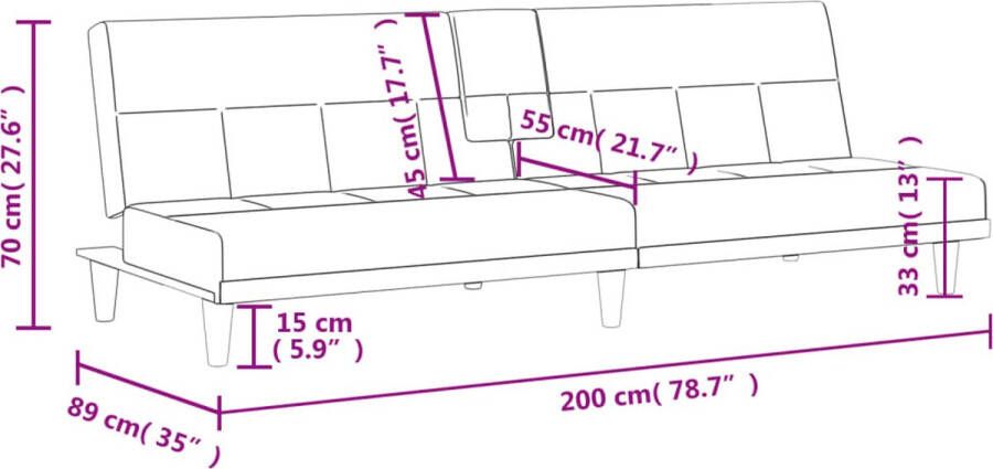 VidaXL -Slaapbank-met-bekerhouders-kunstleer-wijnrood