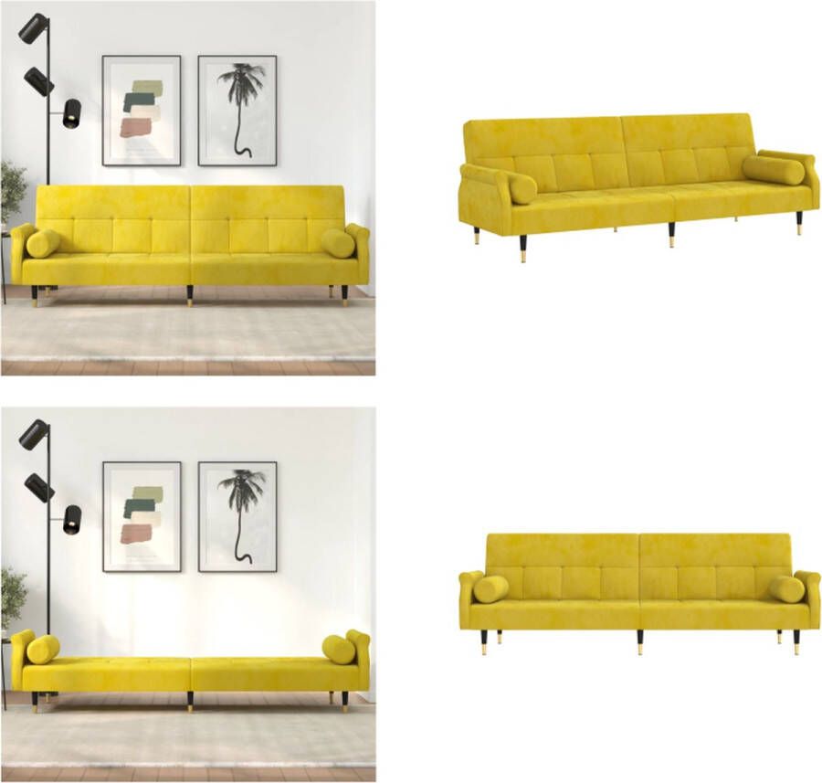 VidaXL -Slaapbank-met-kussens-fluweel-geel - Foto 2