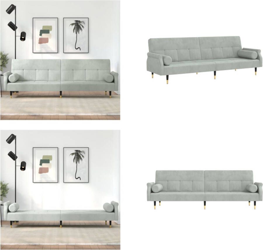 VidaXL -Slaapbank-met-kussens-fluweel-lichtgrijs - Foto 2