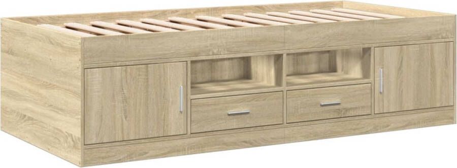 VidaXL -Slaapbank-met-lades-100x200-cm-bewerkt-hout-sonoma-eikenkleurig - Foto 5