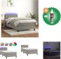 VidaXL Boxspring Bed Fluweel LED Pocketvering Topmatras Lichtgrijs 193x90x78 88 cm Bed Inclusief Reiniger - Thumbnail 2