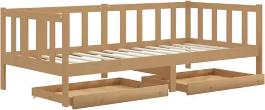 VidaXL -Slaapbank-met-lades-massief-grenenhout-honingbruin-90x200-cm - Foto 2