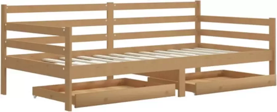 VidaXL -Slaapbank-met-lades-massief-grenenhout-honingbruin-90x200-cm - Foto 2