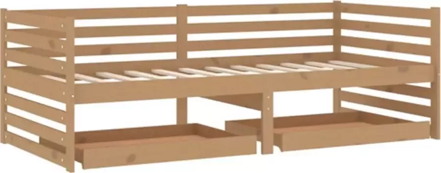 VidaXL -Slaapbank-met-lades-massief-grenenhout-honingbruin-90x200-cm - Foto 2