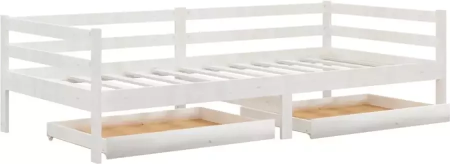 VidaXL -Slaapbank-met-lades-massief-grenenhout-wit-90x200-cm - Foto 3