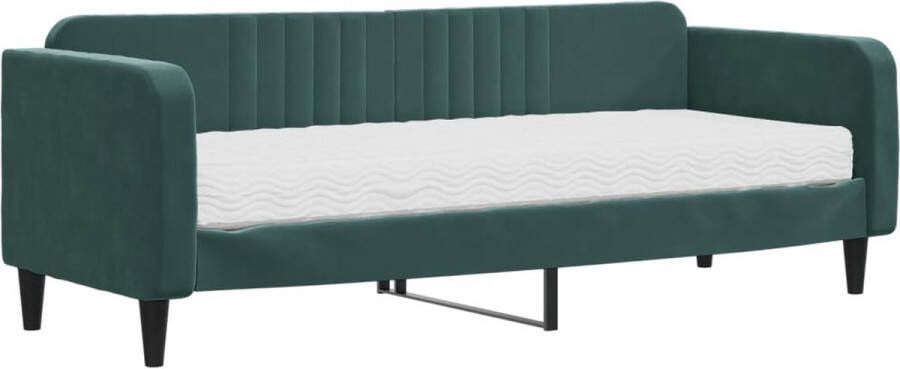 VidaXL -Slaapbank-met-matras-80x200-cm-fluweel-donkergroen - Foto 3