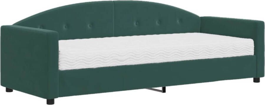 VidaXL -Slaapbank-met-matras-80x200-cm-fluweel-donkergroen - Foto 3