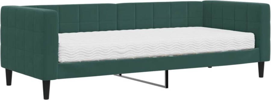 VidaXL -Slaapbank-met-matras-80x200-cm-fluweel-donkergroen - Foto 2
