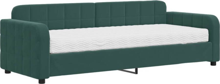 VidaXL -Slaapbank-met-matras-80x200-cm-fluweel-donkergroen - Foto 2