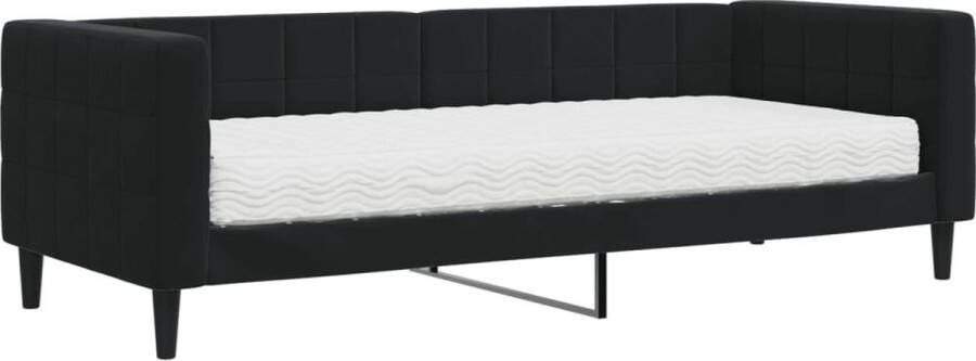 VidaXL -Slaapbank-met-matras-80x200-cm-fluweel-zwart - Foto 4