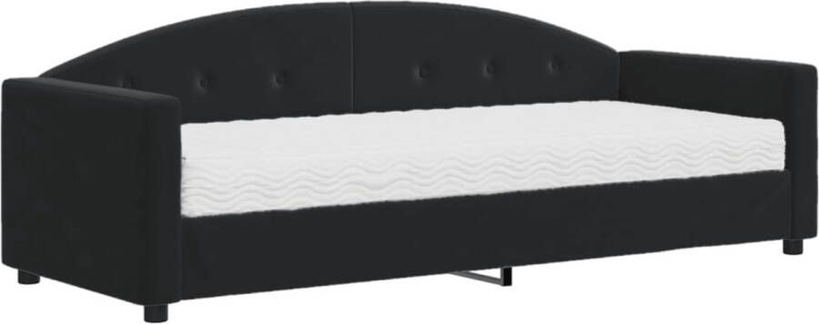 VidaXL -Slaapbank-met-matras-80x200-cm-fluweel-zwart - Foto 2