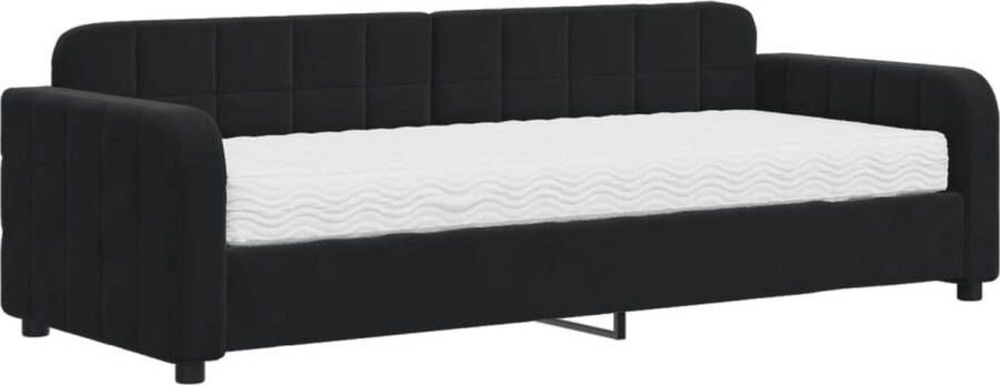 VidaXL -Slaapbank-met-matras-80x200-cm-fluweel-zwart - Foto 3