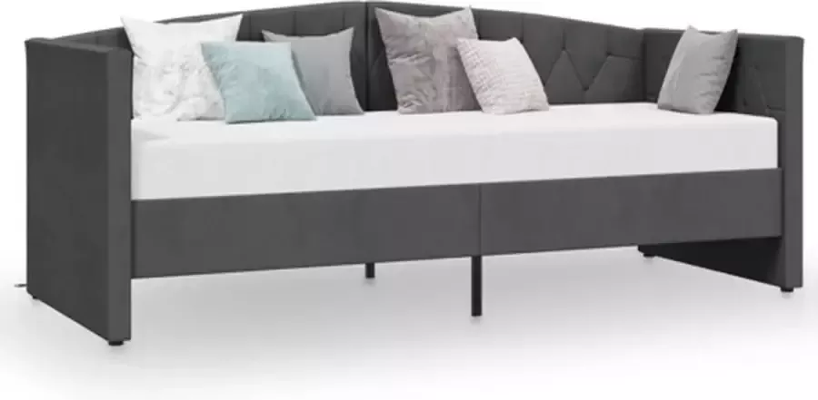 VidaXL Slaapbank met matras en USB fluweel donkergrijs 90x200 cm - Foto 2