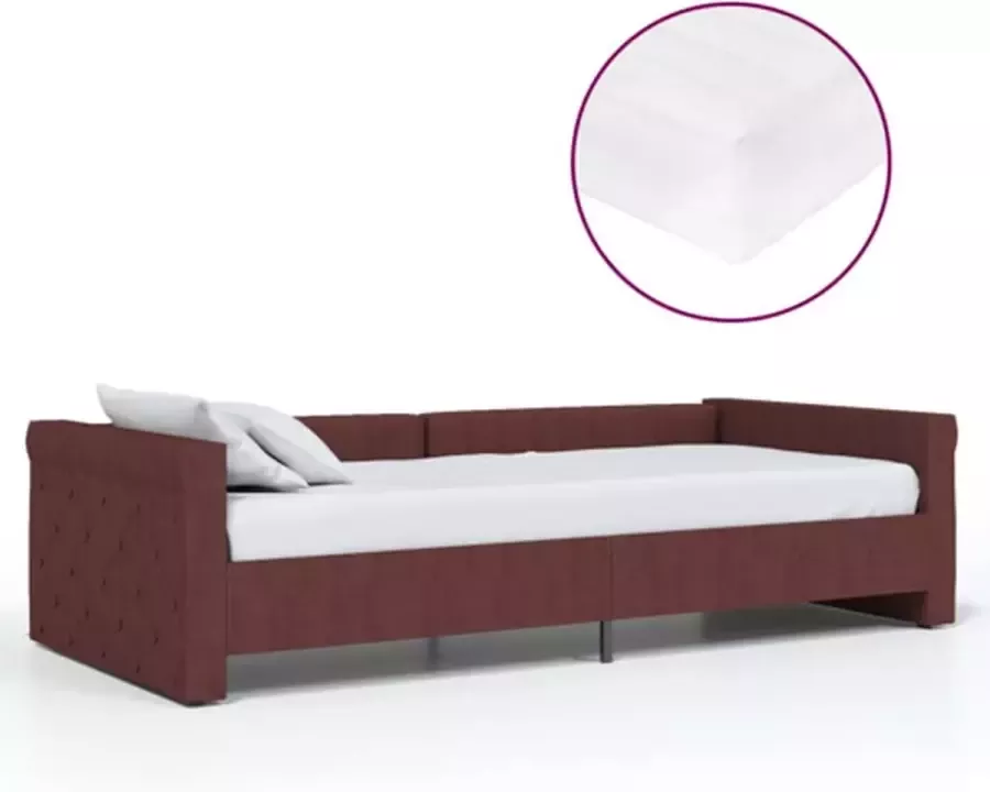 VidaXL -Slaapbank-met-matras-en-USB-stof-paars-90x200-cm - Foto 2