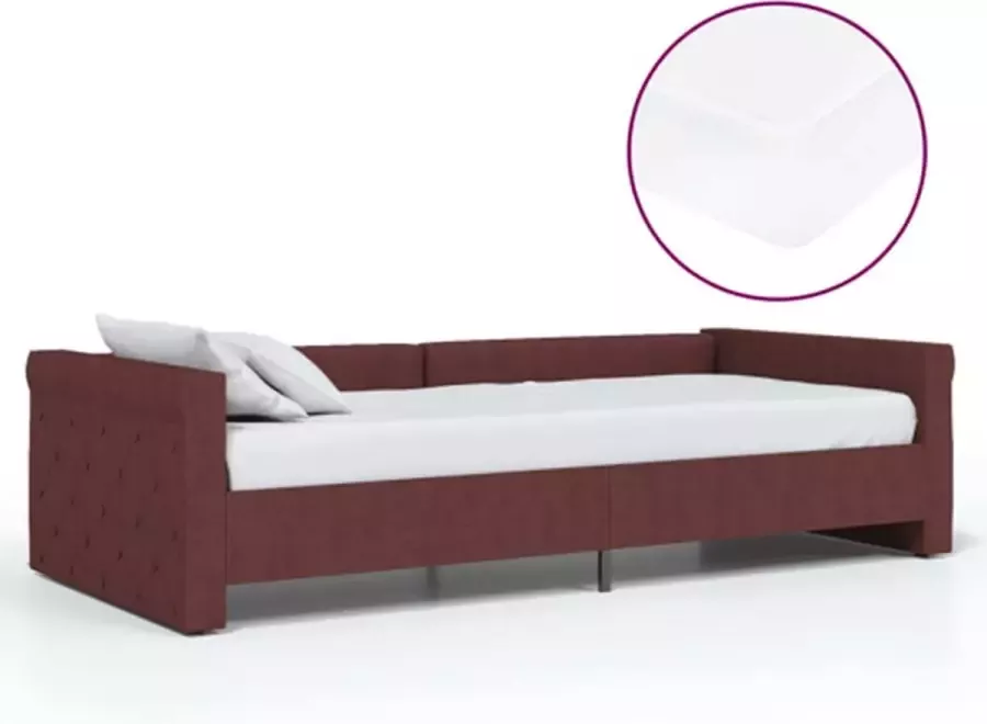 VidaXL -Slaapbank-met-matras-en-USB-stof-paars-90x200-cm - Foto 3