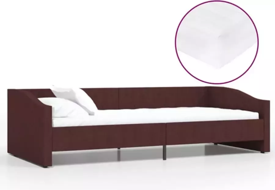 VIDAXL Slaapbank met matras en USB stof paars 90x200 cm - Foto 3