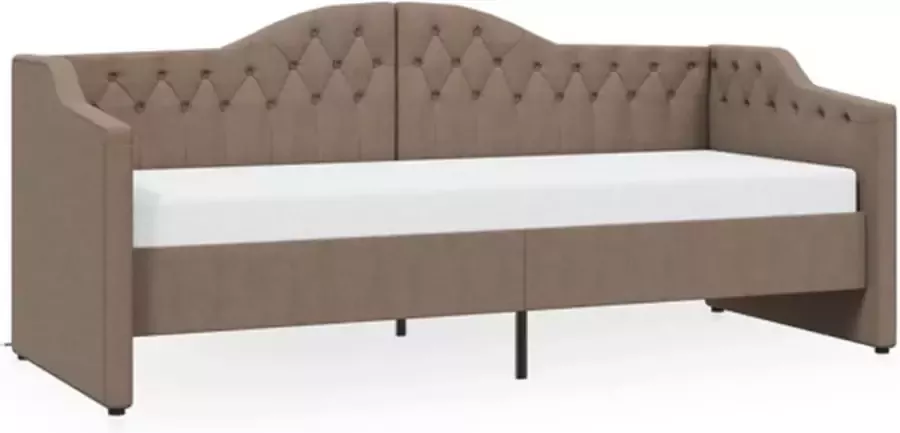 VidaXL Slaapbank met matras en USB stof taupe 90x200 cm - Foto 2