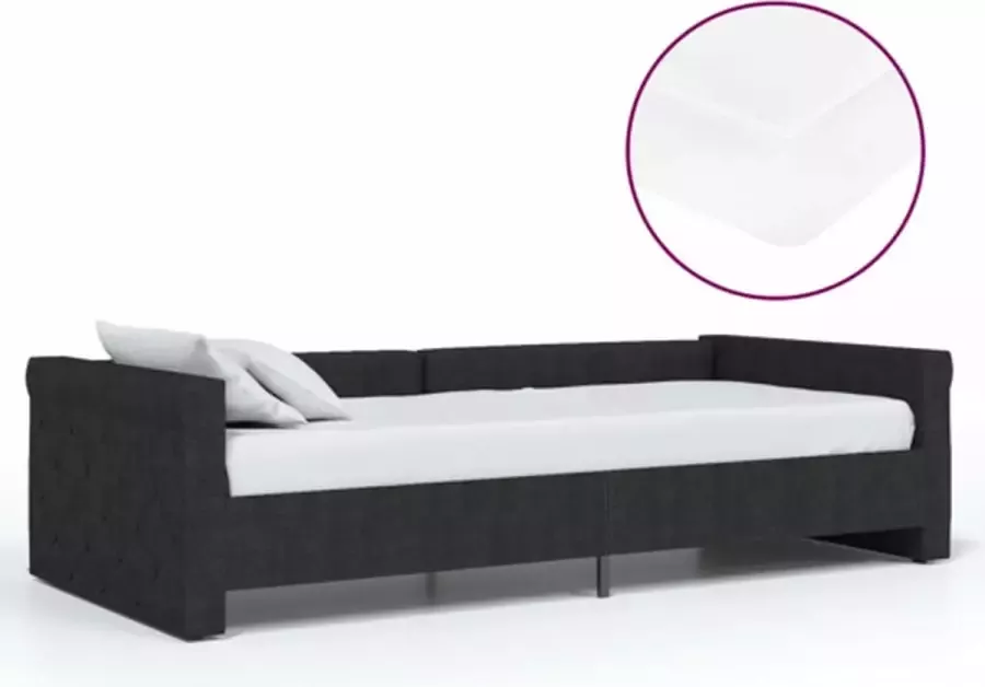 VidaXL Slaapbank met matras en USB stof zwart 90x200 cm - Foto 2