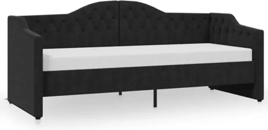 VidaXL Slaapbank met matras en USB stof zwart 90x200 cm - Foto 3