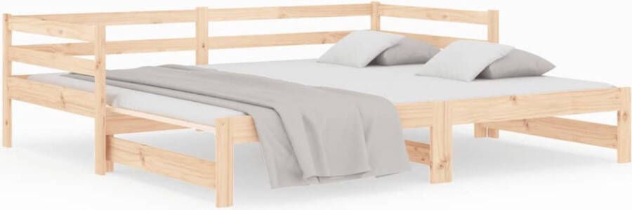VidaXL -Slaapbank-met-onderschuifbed-80x200-cm-massief-grenenhout - Foto 4