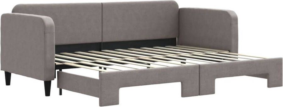 VidaXL -Slaapbank-met-onderschuifbed-80x200-cm-stof-taupe - Foto 2