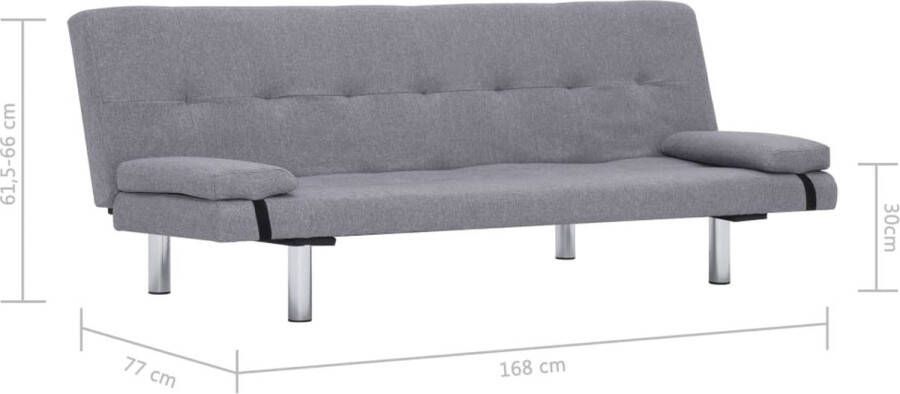 VidaXL -Slaapbank-met-twee-kussens-polyester-lichtgrijs - Foto 5