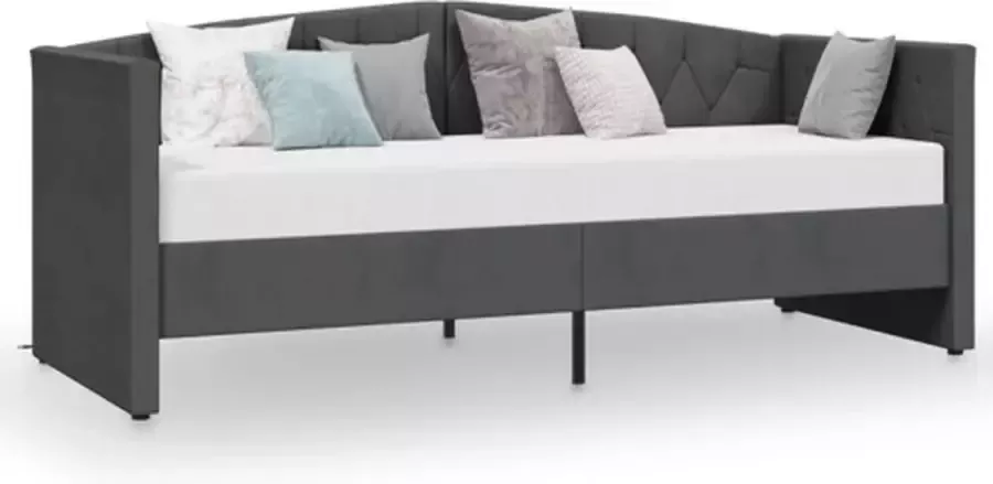 VidaXL Slaapbank met USB fluweel donkergrijs 90x200 cm - Foto 2