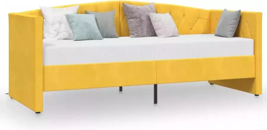 VidaXL -Slaapbank-met-USB-fluweel-geel-90x200-cm - Foto 2