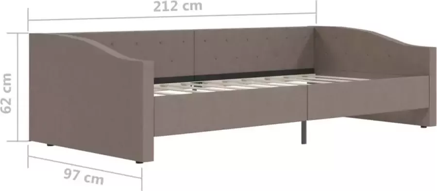 VidaXL Slaapbank met USB stof taupe 90x200 cm - Foto 2