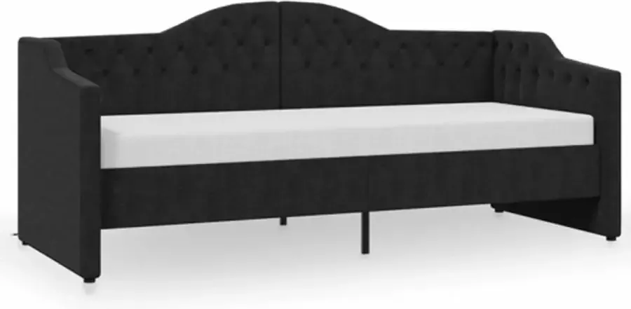 VidaXL Slaapbank met USB stof zwart 90x200 cm - Foto 6