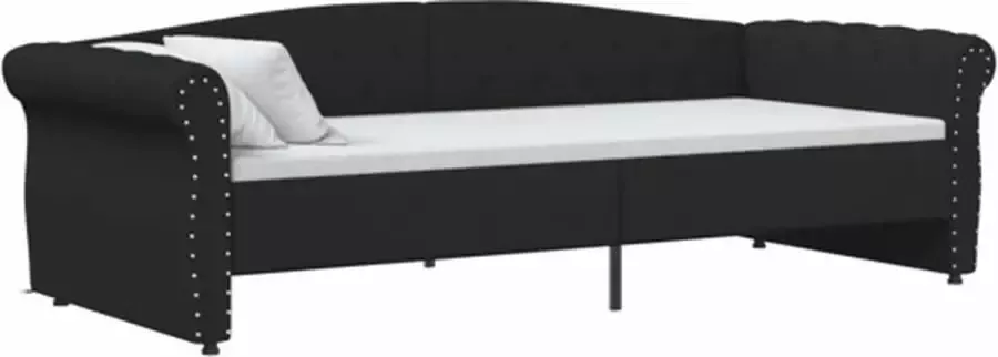 VidaXL Slaapbank met USB stof zwart 90x200 cm - Foto 5