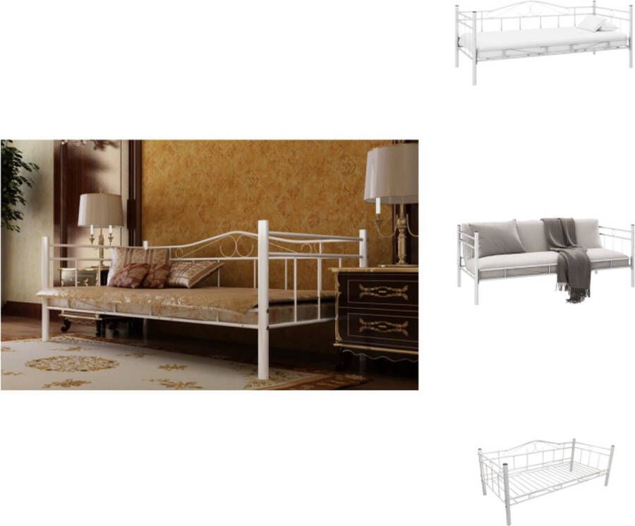 VidaXL Slaapbank Metalen Frame 206 x 97 x 80 cm Wit Bed