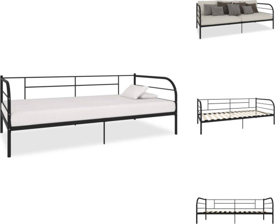 VidaXL Slaapbankframe Slaapbankframes Bedbankframe Bedbankframes Bedbankframe metaal zwart 90x200 cm - Foto 2