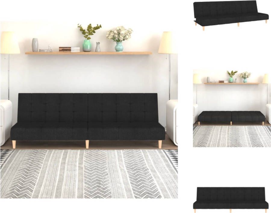 VidaXL Slaapbank Modern Zwart 200 x 84.5 x 69 cm Makkelijk om te bouwen tot bed Bank