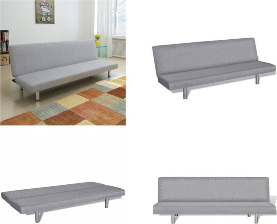 VidaXL Slaapbank polyester lichtgrijs Bankbed Bankbedden Slaapbank Slaapbanken