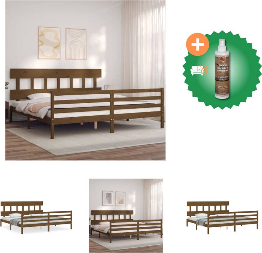 VidaXL Slaapbank uitschuifbaar grenenhout honingbruin 2x(80x200) cm Uitschuifbare Slaapbank Uitschuifbare Slaapbanken Bedbank Bed