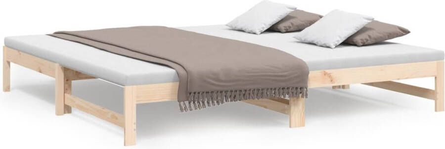 VidaXL -Slaapbank-uitschuifbaar-massief-grenenhout-2x(90x200)-cm - Foto 8